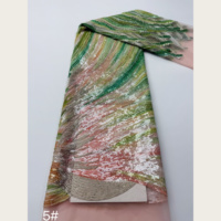 Tela de Tul Bordada con Lentejuelas de Plumas Aurora en Degradado, Diseño de Volantes 3D, 8 Colores, para Vestidos de Noche, G4010