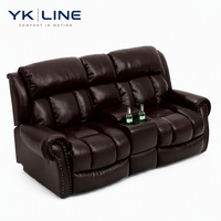 Ensemble de canapés inclinables en cuir véritable de qualité supérieure pour salon familial, fauteuil inclinable en cuir véritable, canapé sectionnel