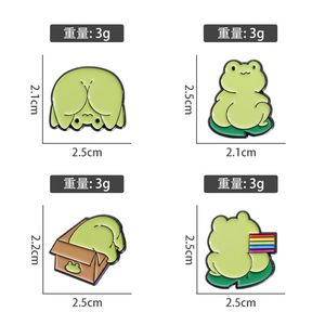 Animal encantador Gato lindo, Rana, búho, animal pequeño, broche de combinación, adorno de personalidad creativa, insignia de metal - Product Image 6