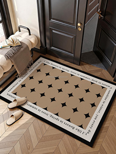 <span class=keywords><strong>Tapis</strong></span> d'entrée intérieur <span class=keywords><strong>antidérapant</strong></span> et lavable, motif floral vintage Dornier, noir et beige, pour la maison, commande en gros, fournisseur de détail - Product Image 1