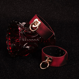 Ensemble de cinq pièces d'accessoires érotiques pour couples : fouet en cuir, menottes pour mains et pieds, attaches SM, ensemble à changement de couleur pour <span class=keywords><strong>adultes</strong></span> - Product Image 2