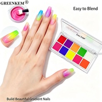 Ensemble de 10 poudres pigmentées fluorescentes pour ongles, couleurs unies, effet dégradé néon, poudre pigmentée pour ongles à la lumière UV