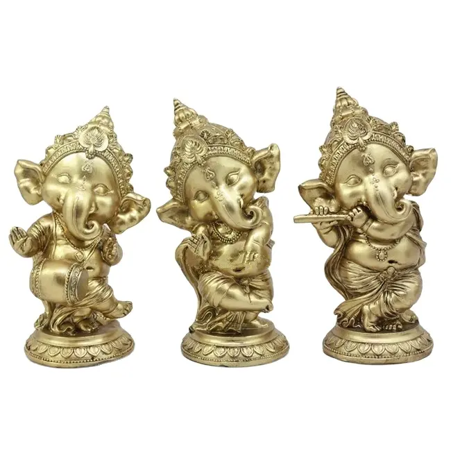 Statue d'éléphant stylisé indien, 15 cm, Sculpture en résine, kurti, Pooja, dieu, Ganesha, Idol, cadeaux religieux