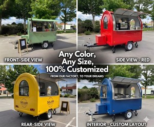 Coffee Ice Hotdog Fast Food <b>Trailer</b> Cart Bubble Tea Function Commercial Grade GPS Tracking for Mobile Street Business - Product Image 4