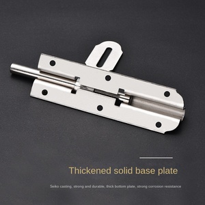 Système de double verrouillage en acier inoxydable robuste pour les portes en fer de sécurité Boulon de cadenas gauche droite Boulon épaissi pour faciliter - Product Image 5