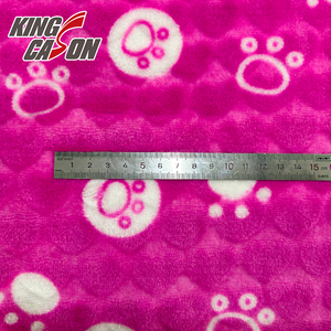 Kingcason Factory Wholesale Classic Printing 250gsm Cutting Small Heart Pattern Spandex Super Soft Flannel Fleece for Pajamas - Product Image 2