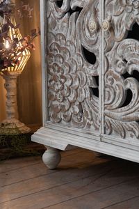 Buffet de meuble de salon en bois Mamba, armoire de rangement rétro en cèdre, à console