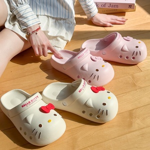 Chaussures Crocs à motif chat pour femme et enfant, d'été, pour l'extérieur et la plage, en EVA, désodorisantes, à semelle épaisse, à bout fermé, respirantes et imperméables - Product Image 4