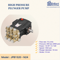 Pompe de nettoyage haute pression industrielle pour lavage de voitures 15 lpm 200 bar WS201 Peut être remplacée par Inter