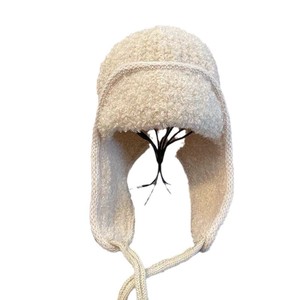 Gorro de esquí cálido a prueba de viento para mujer, gorro con orejeras forrado de lana gruesa, color beige y rosa para otoño e invierno - Product Image 5