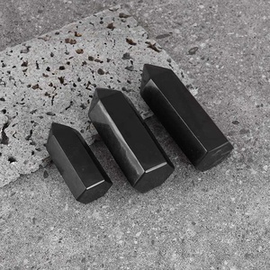 Columna Hexagonal Geométrica Tallada a Mano, Shungita Natural Sólida y Duradera, Mineral Místico Espiritual, Decoración para el Hogar y Escritorio - Product Image 1
