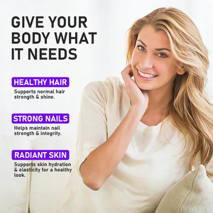 Private Label Hair Skin and Nails Vitamins Capsules with Vitamin B6 Supports Normal Provides Growth Factors For Skin Elasticity - Product Image 3