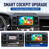 Système de navigation Android avec 2 Go de RAM, 32 Go de ROM, DSP intégré, WiFi, lecteur USB, CD, DVD pour Volkswagen Multivan 2008-2015