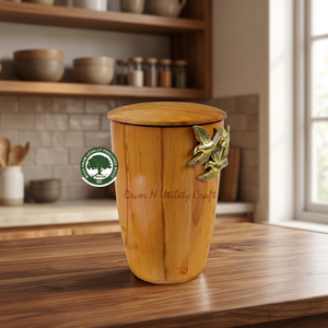 Ensemble d'ustensiles à condiments en bois artisanal indien exquis, pots à épices, sel et poivre vintage, résistants à la poussière, écologiques, couleur personnalisable, longue durée de vie - Product Image 2
