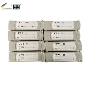 Cartouche d'encre remanufacturée 775 ml pour <span class=keywords><strong>HP</strong></span> 771 Designjet Z6200 Z6600 Z6800 - 8 couleurs, encre pigmentée haute stabilité avec puce intelligente - Product Image 1