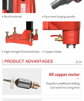 Perceuse à noyau de diamant de 185mm avec forage de mur de mine Mini/petit renforcer le béton vertical/portable/main/support eau