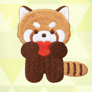 แผ่นผ้าปักลายการ์ตูนรูปสัตว์ขายดีแผ่นปะติดแบบสั่งทำลายแพนด้าแดงแบบรีดติดเสื้อแรคคูน - Product Image 4