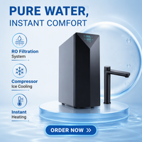 Dispensador de Agua de Ósmosis Inversa RO de 600G, Frío y Caliente, 95L/H, Purificador UV Bajo Fregadero