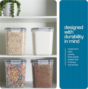 Contenants de stockage pour farine et sucre (5,3 L/4 pièces) – Grands récipients hermétiques pour riz et aliments, parfaits pour la cuisine - Product Image 5