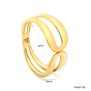 18K Gold Plated Stainless Steel Stackable Bracelet <b>Set</b> Twisted Star Hypoallergenic <b>Bangles</b> Women Fashion Jewelry - Product Image 5