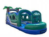 Parcours d'obstacles gonflable commercial modèle OC002 Thème Jungle, jeu de défi multicolore en PVC pour enfants, aventure en plein air