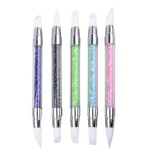 Vente chaude à double extrémité Nail Art Silicone Sculpture Stylo 3D Nail Sculpture Builder Gel Sculpture Brosse Nail En Relief Fleur Stylo - Product Image 1