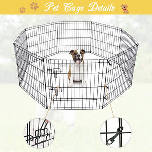 8 paneller Metal tel tavşan tavuk Run kafes katlanabilir köpek muhafaza açık evcil hayvan çiti kedi köpek oyun parkı - Product Image 2