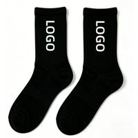 Chaussettes en coton personnalisées à faible MOQ avec logo, unisexe, jacquard, pour hommes, mode, sport, athlétisme – Fournisseur