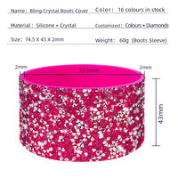Nouvelle base en silicone avec strass pour gobelets de 12 à 24 oz, protection antidérapante scintillante pour le fond des tasses