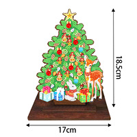 LS Classic 5D DIY Peinture au diamant Panneau de densité de peuplier simple face Bois 5D Décoration d'arbre de Noël Ornement