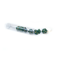 Ensemble de dés D&D/RPG D20 de haute qualité avec étiquettes personnalisées en vrac, noyau liquide et tube de rangement transparent en plastique