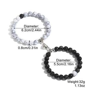 NJC 4Pcs/<strong>Set</strong> Wholesale Couple <strong>Geneva</strong> Quartz Wrist <strong>Watches</strong> with Heart Beaded Bracelet <strong>Set</strong> - Product Image 5