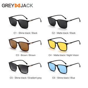 Lunettes de soleil carrées unisexes, monture en PC, verres TAC, protection UV400, type 3, pare-soleil, couleur noire, pour une utilisation en extérieur en été - Product Image 2