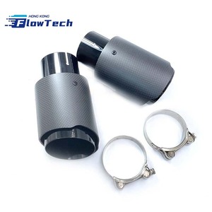 Punta de escape universal para coche, diseño de borde recto de fibra de carbono negro mate, para accesorios de modificación de vehículos - Product Image 4