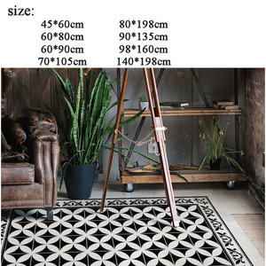 <span class=keywords><strong>Tapis</strong></span> <span class=keywords><strong>de</strong></span> sol en vinyle <span class=keywords><strong>de</strong></span> haute qualité, accessoire <span class=keywords><strong>de</strong></span> salon, moquette <span class=keywords><strong>de</strong></span> <span class=keywords><strong>cuisine</strong></span>, carreaux en fleur, décoration <span class=keywords><strong>de</strong></span> maison, en lin blanc, noir - Product Image 6