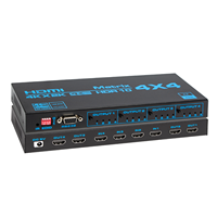 Conmutador de Matriz HDMI SYONG 4x4 4K, Divisor de Matriz HDMI 4 Entradas 4 Salidas con EDID y Control Remoto IR, Compatible con 4K HDR 3D