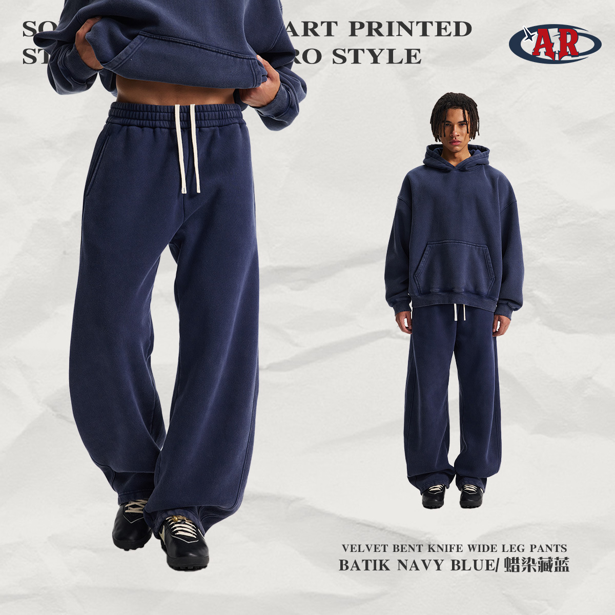 K06 trousers-batik navy