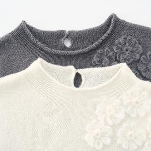 Gilet en tricot <span class=keywords><strong>sans</strong></span> manches en mélange de laine d'alpaga pour femme, personnalisé, écologique, motif floral au crochet, OEM - Product Image 3