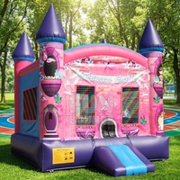 Château gonflable sur le thème de la princesse 17x13x15 pieds, structure de saut gonflable commerciale pour filles, idéale pour la location lors de fêtes d'anniversaire