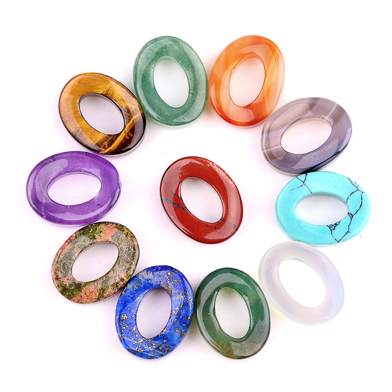 Hot Sale Circular Natural Stone Circle DIY Accessories Simple Natural Stone Products Compact and Exquisite Jewelry for DIY Gifts