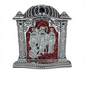 Idole Divine Ram Darbar pour la décoration de temple domestique, en acier inoxydable, artisanale, écologique, durable, pour les fêtes hindoues de Ram et Sita, mariages et anniversaires - Product Image 1