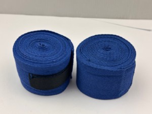 Soporte de Muñeca de Algodón Azul con Cierre de Gancho y Bucle, Transpirable, Unisex, para Levantamiento de Pesas y Entrenamiento de Fuerza - Product Image 3