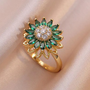 แหวนแฟชั่นหมุนได้ ลายดอกไม้ผีเสื้อ ลดราคาสุดฮอต สำหรับผู้หญิง ช่วยลดความวิตกกังวล แหวนหมุนคลายเครียด - Product Image 4