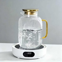 Carafe à eau carrée en verre de 2000 ml pour la maison et les restaurants, idéale pour la limonade, les jus et le thé.