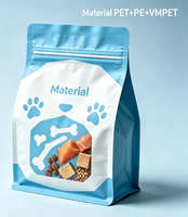 Sacs refermables en aluminium VMPET à 8 soudures latérales, résistants à l'humidité, pour emballage d'aliments pour animaux de compagnie, personnalisables, vente en gros