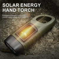 Lampe torche LED solaire rechargeable USB-C à manivelle, étanche, avec porte-clés pour les situations d'urgence en extérieur et le camping