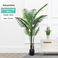 Planta Artificial de Alta Calidad, Hoja de Plátano en Maceta, Sansevieria Artificial, Plátano de Viajero de Plástico para Decoración del Hogar