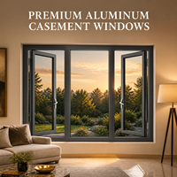 Modernes Schalldichtes Aluminium-Drehfenster mit Thermischer Trennung, Doppelverglasung, Low-E-Glas, Lärmreduzierung und Mehrpunkt-Verriegelungssystem