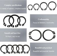 Snap Ring,Card Shaft Circlip C-Clips Retaining Snap Ring Elastic 65MN External GB894 Black