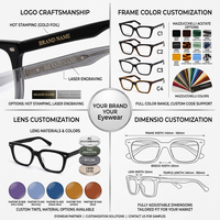 Lbashades 33324 Montures Optiques en Acétate Faites à la Main de Qualité Supérieure Unisexe Vente en Gros Mode Petite Monture de Lunettes de Luxe Œil de Chat Logo Personnalisé